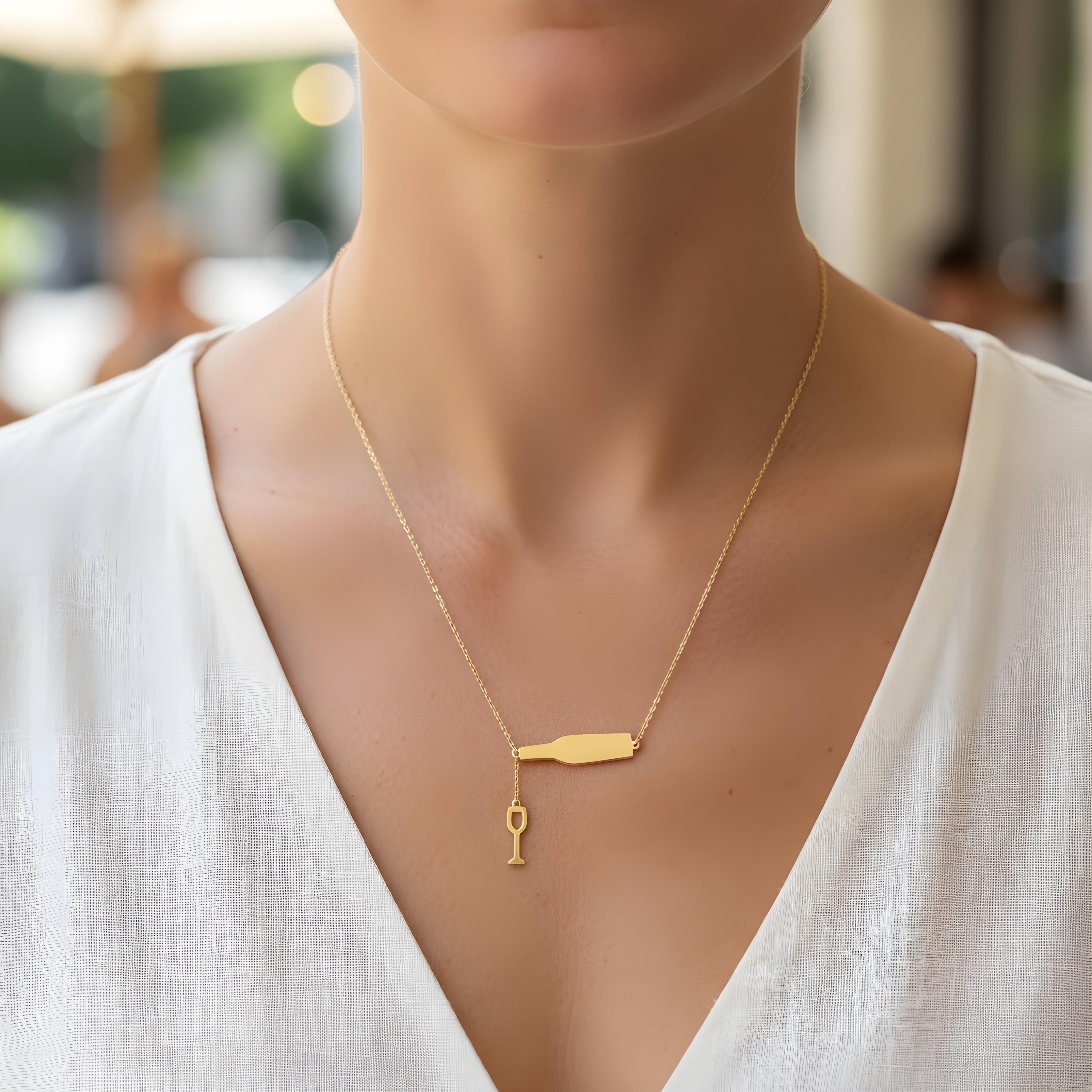 Bottle & Glass Necklace