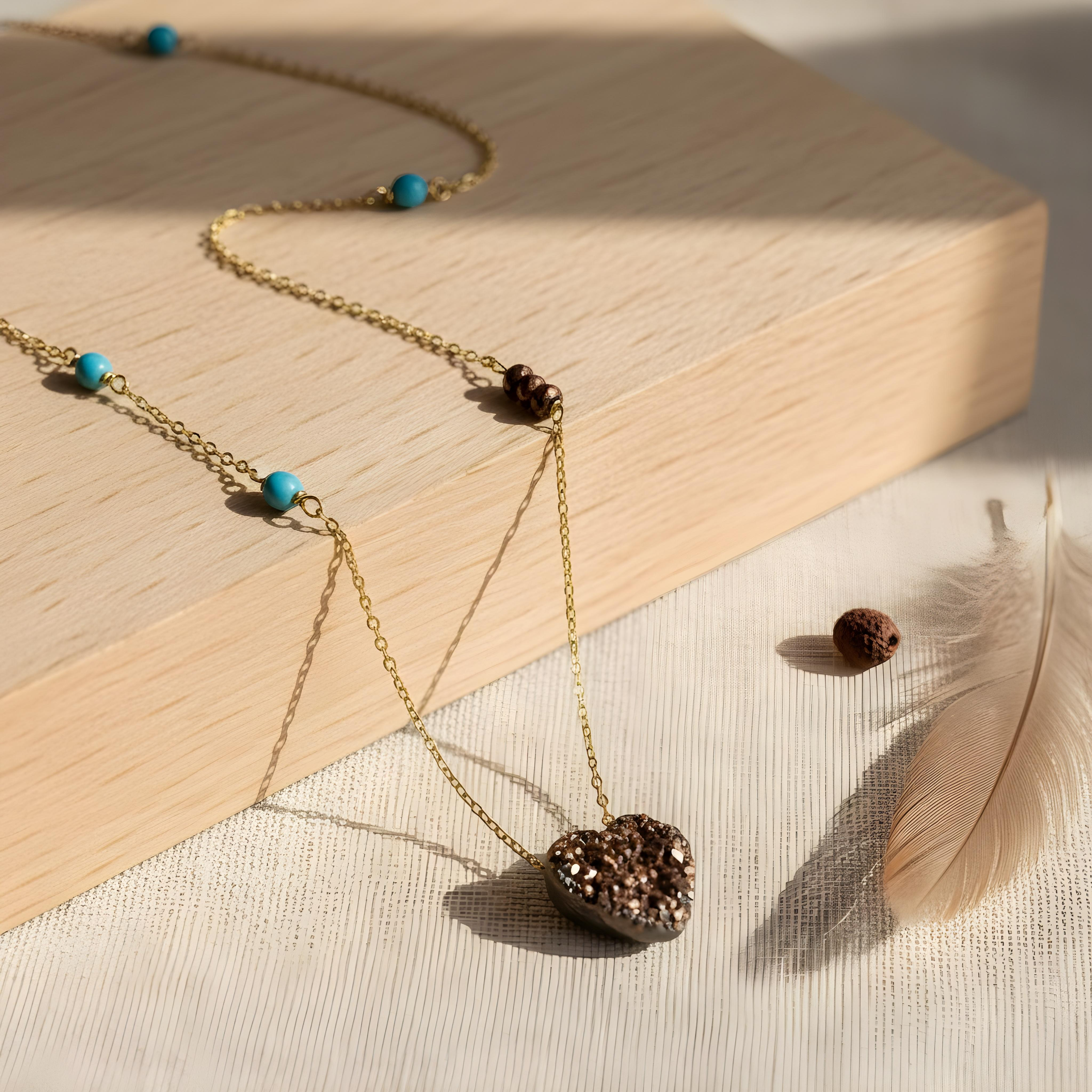 Brown Hematite Heart Choker