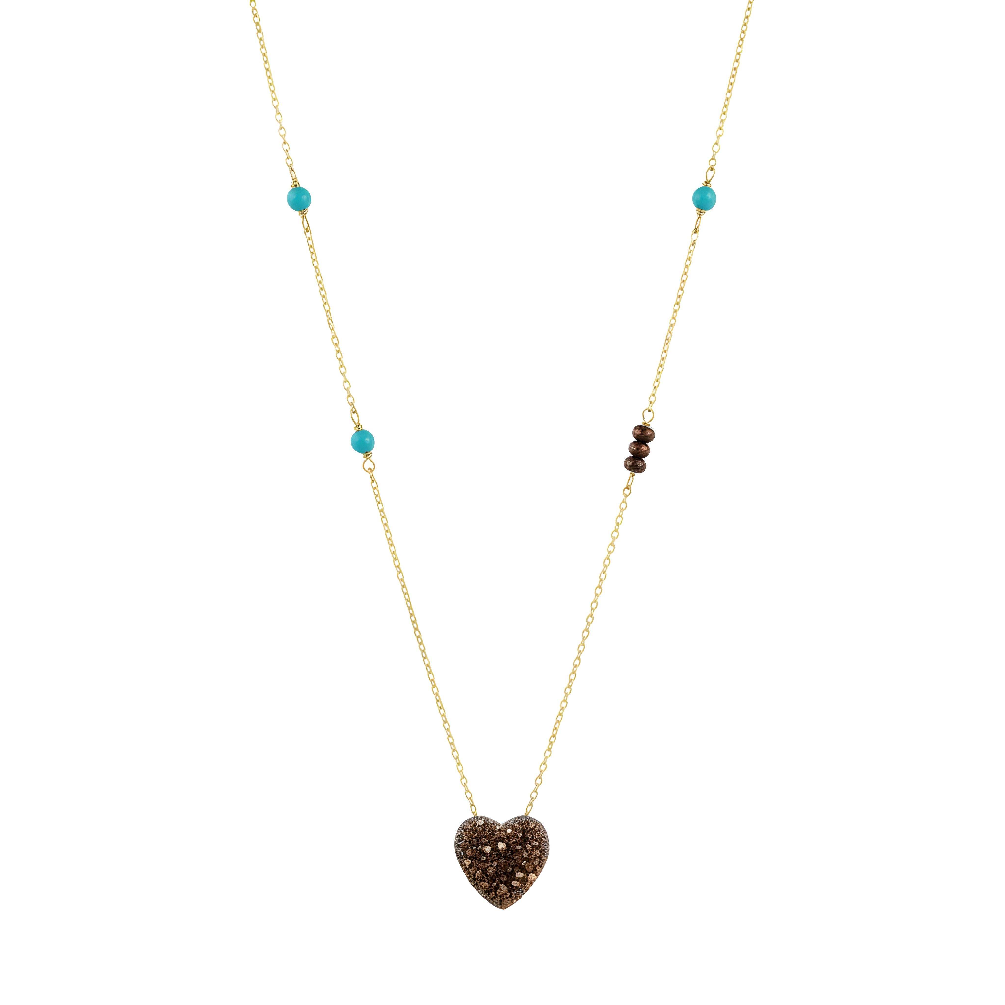 Brown Hematite Heart Choker