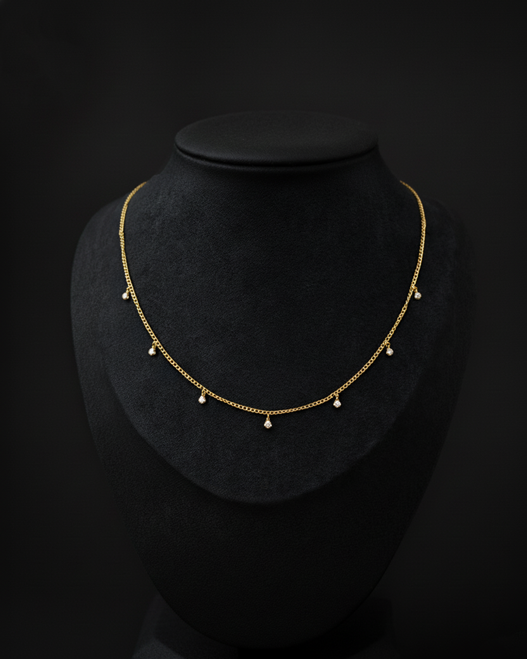 Diamond Drop Chain Necklace