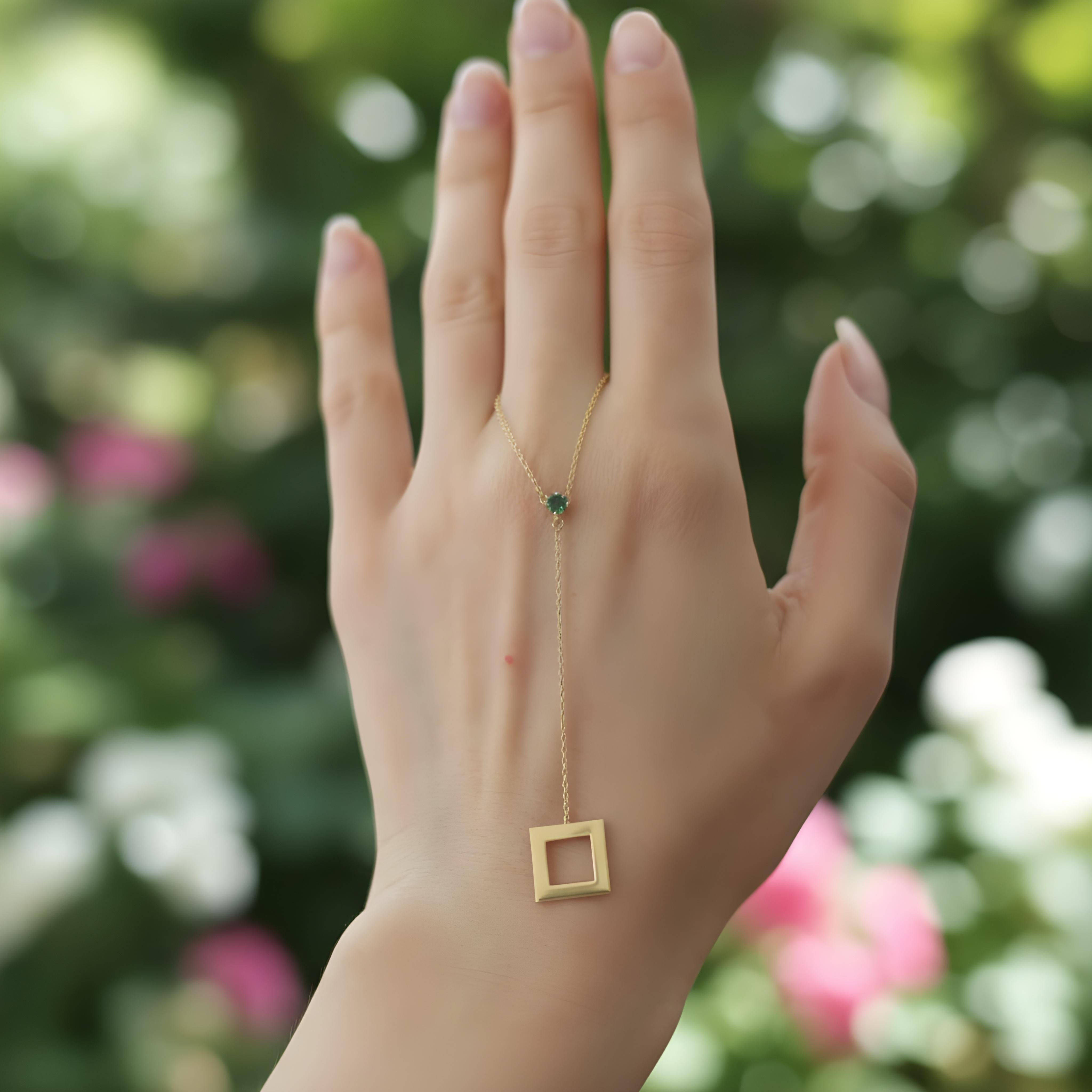 Square Drop Lariat Necklace