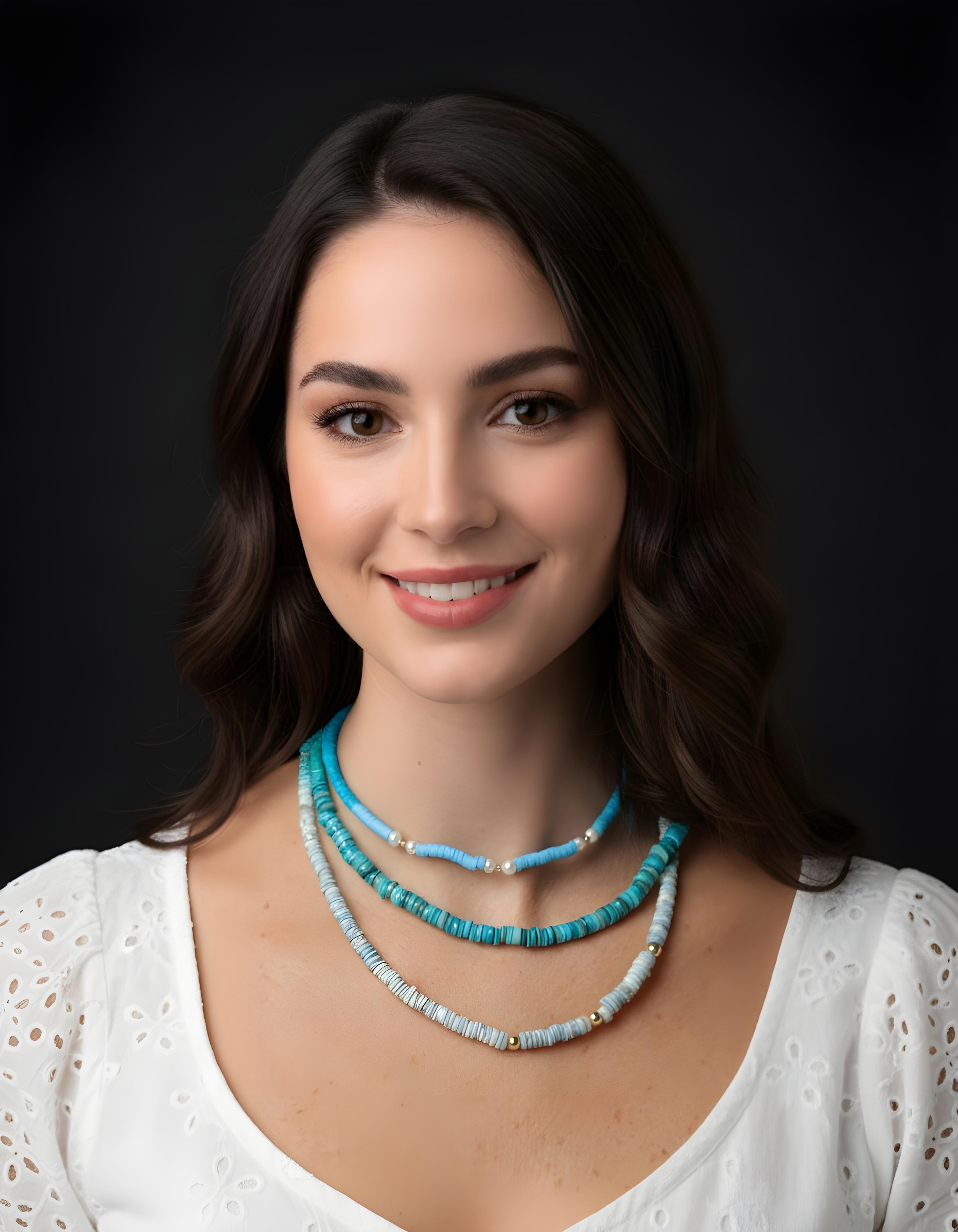 Rondelle Sky Blue Necklace