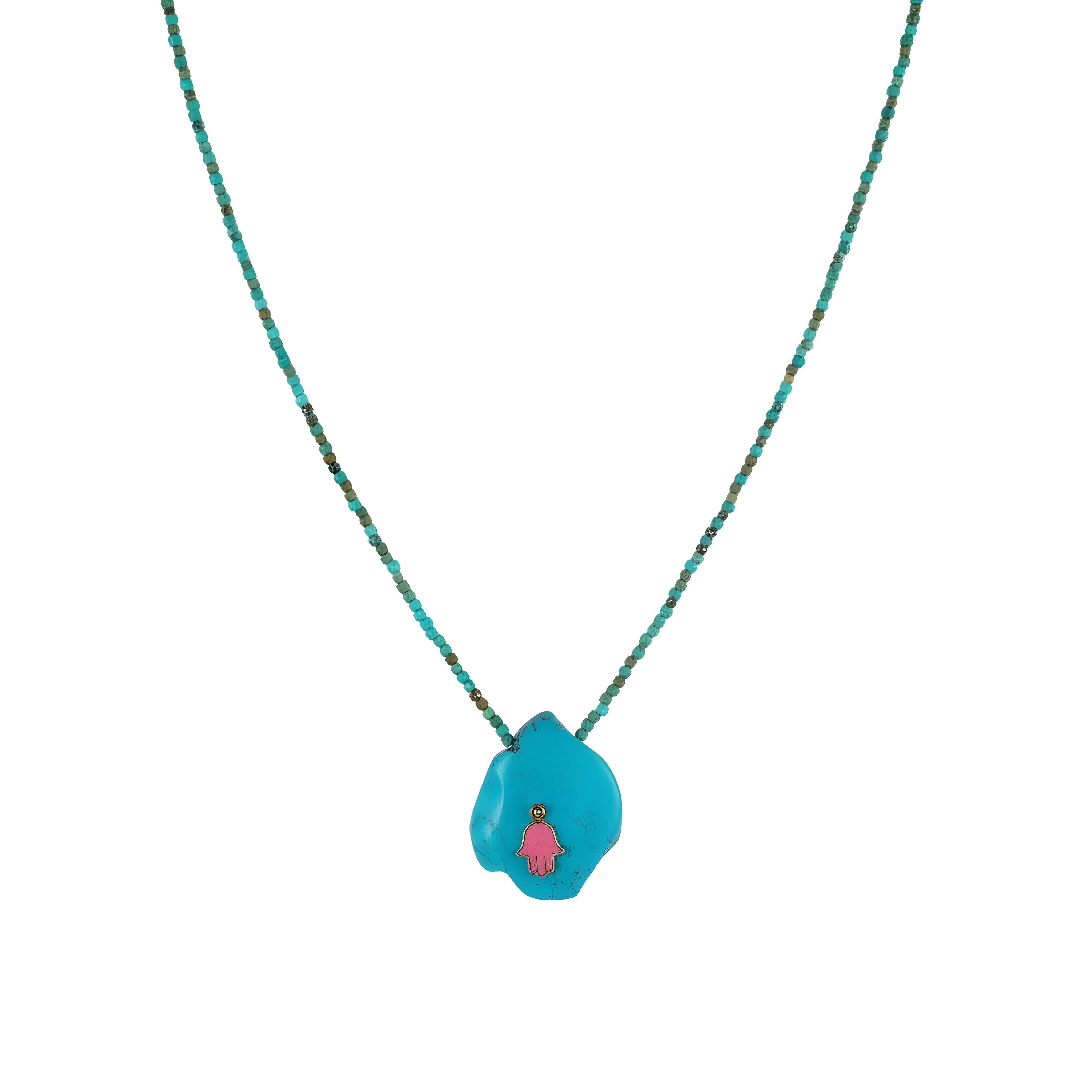 Turquoise Hamsa Necklace
