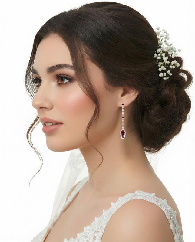 Crimson Lotus Dangling Earrings