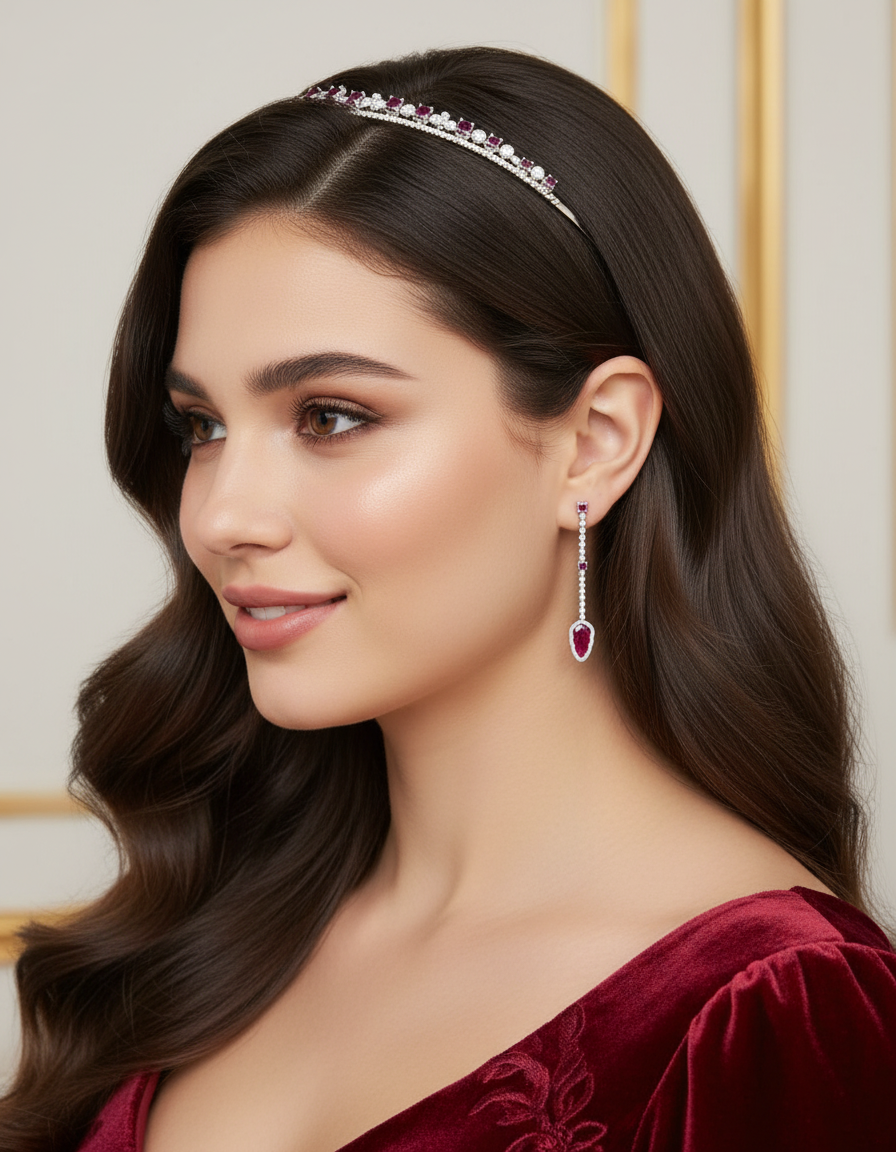 Crimson Lotus Dangling Earrings