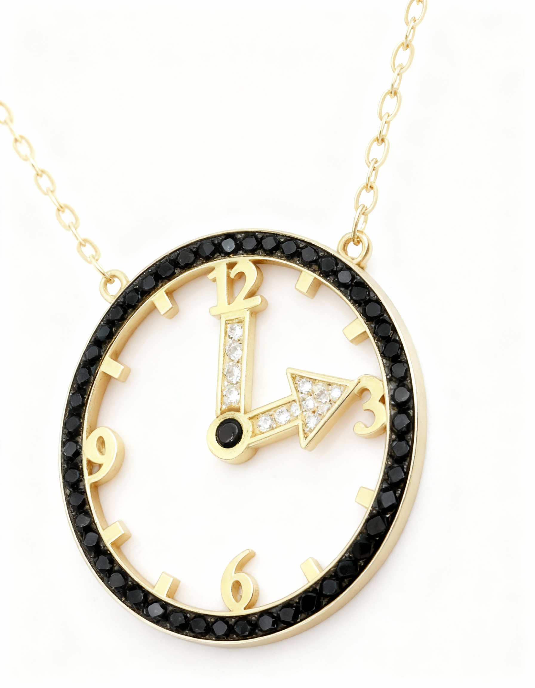 Black Diamond Watch Necklace
