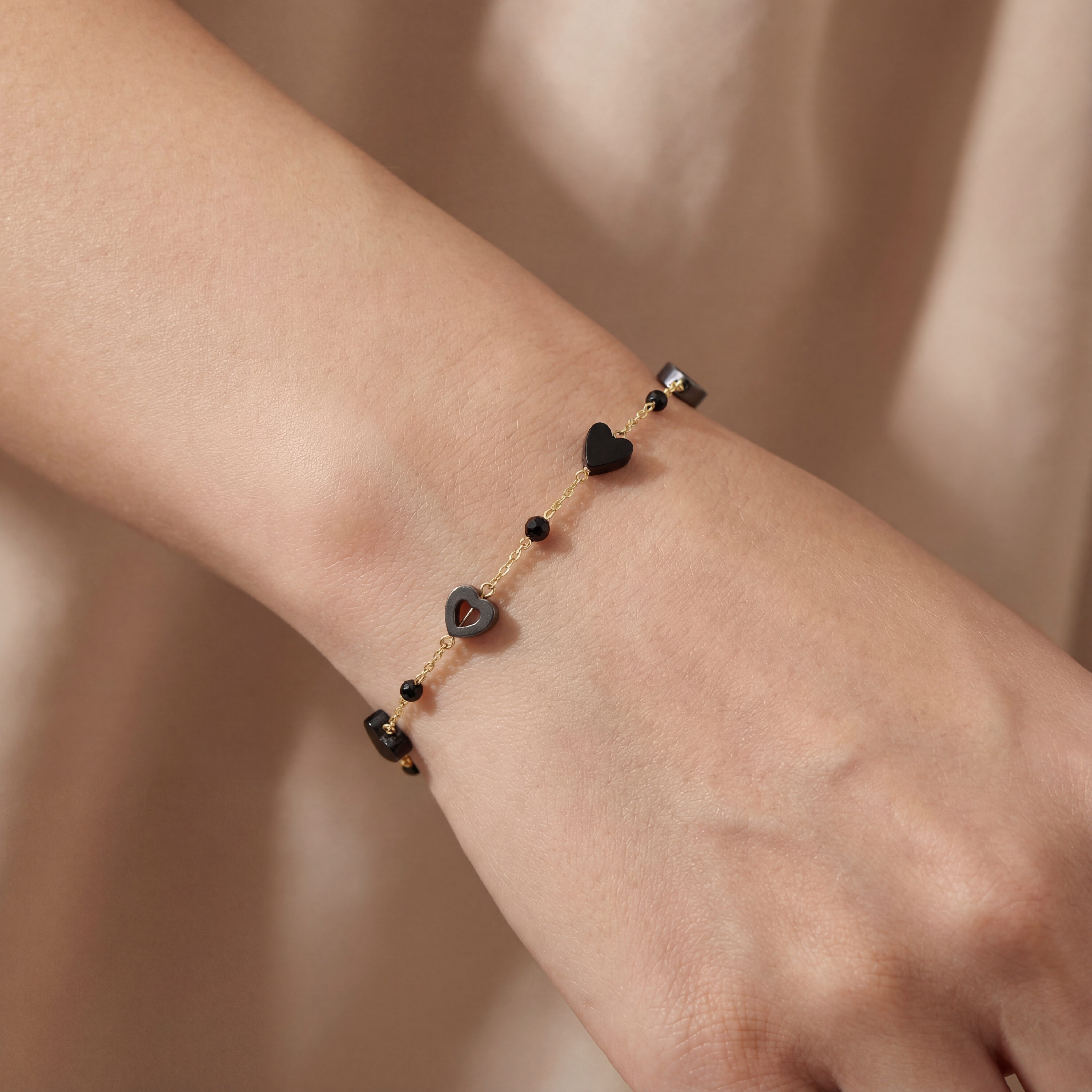 Hematite Heart Bracelet