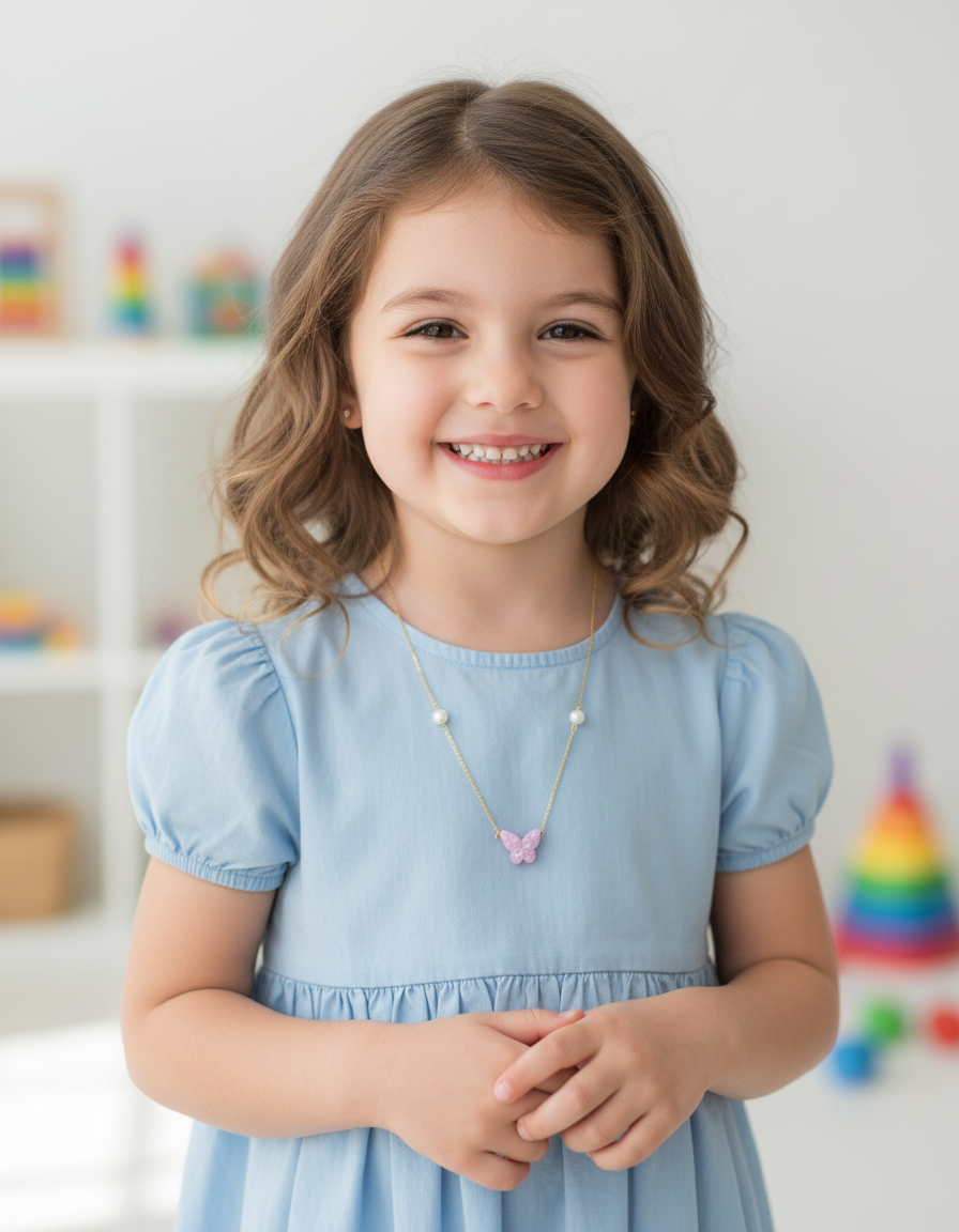 Pearly Butterfly Necklace