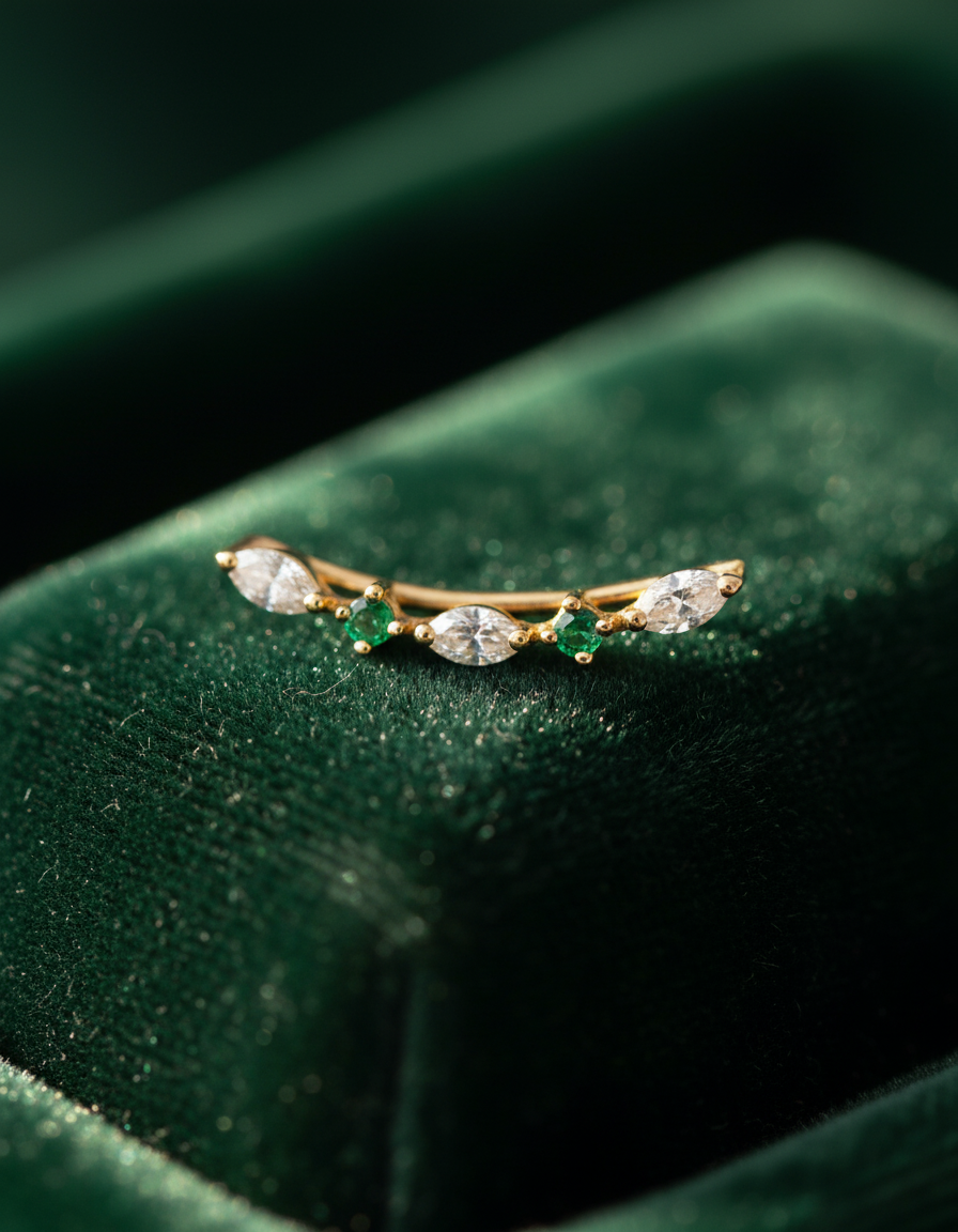 Emerald Marquise Ear Climber