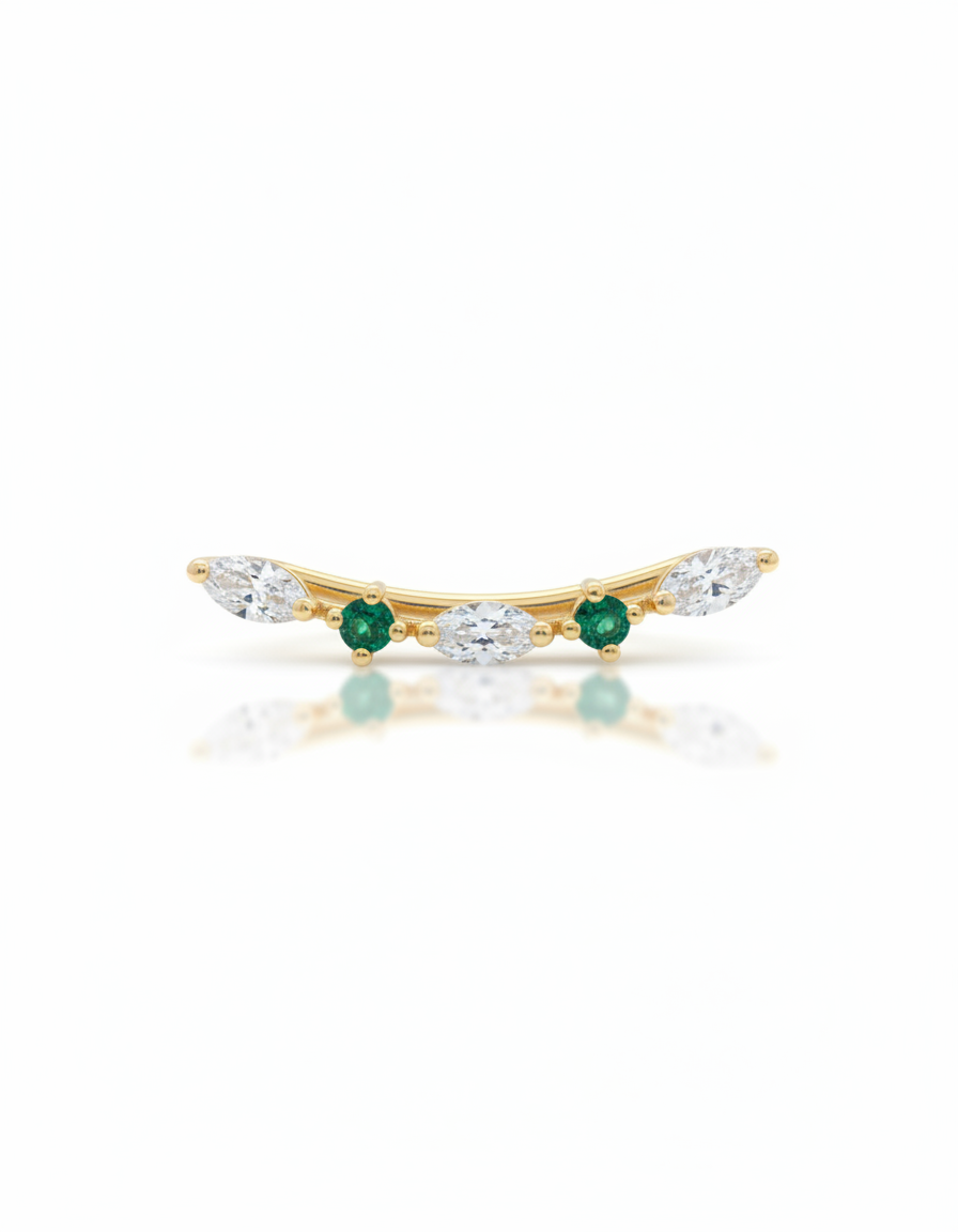Emerald Marquise Ear Climber