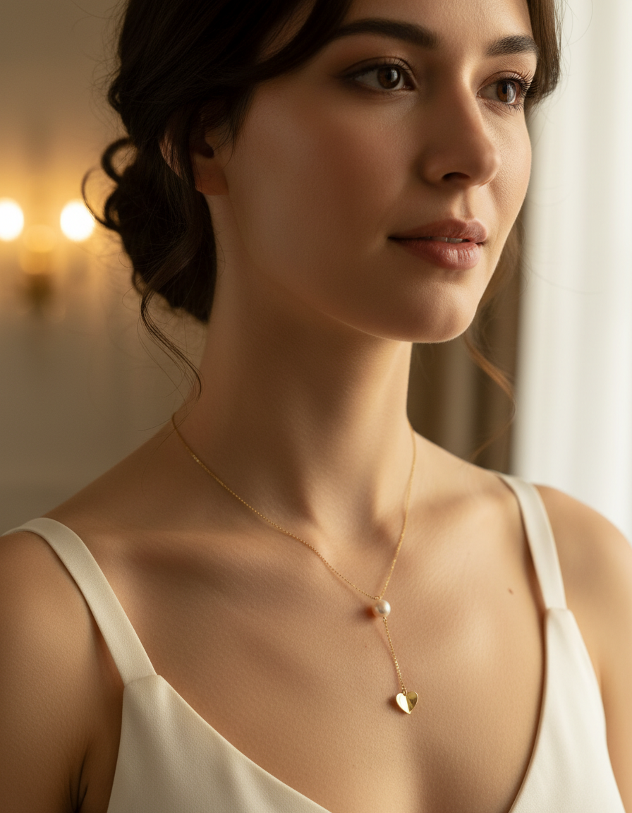 Pearly Heart Necklace