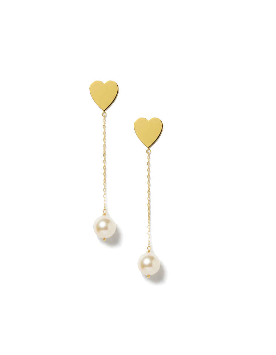 Pearly Heart Earrings