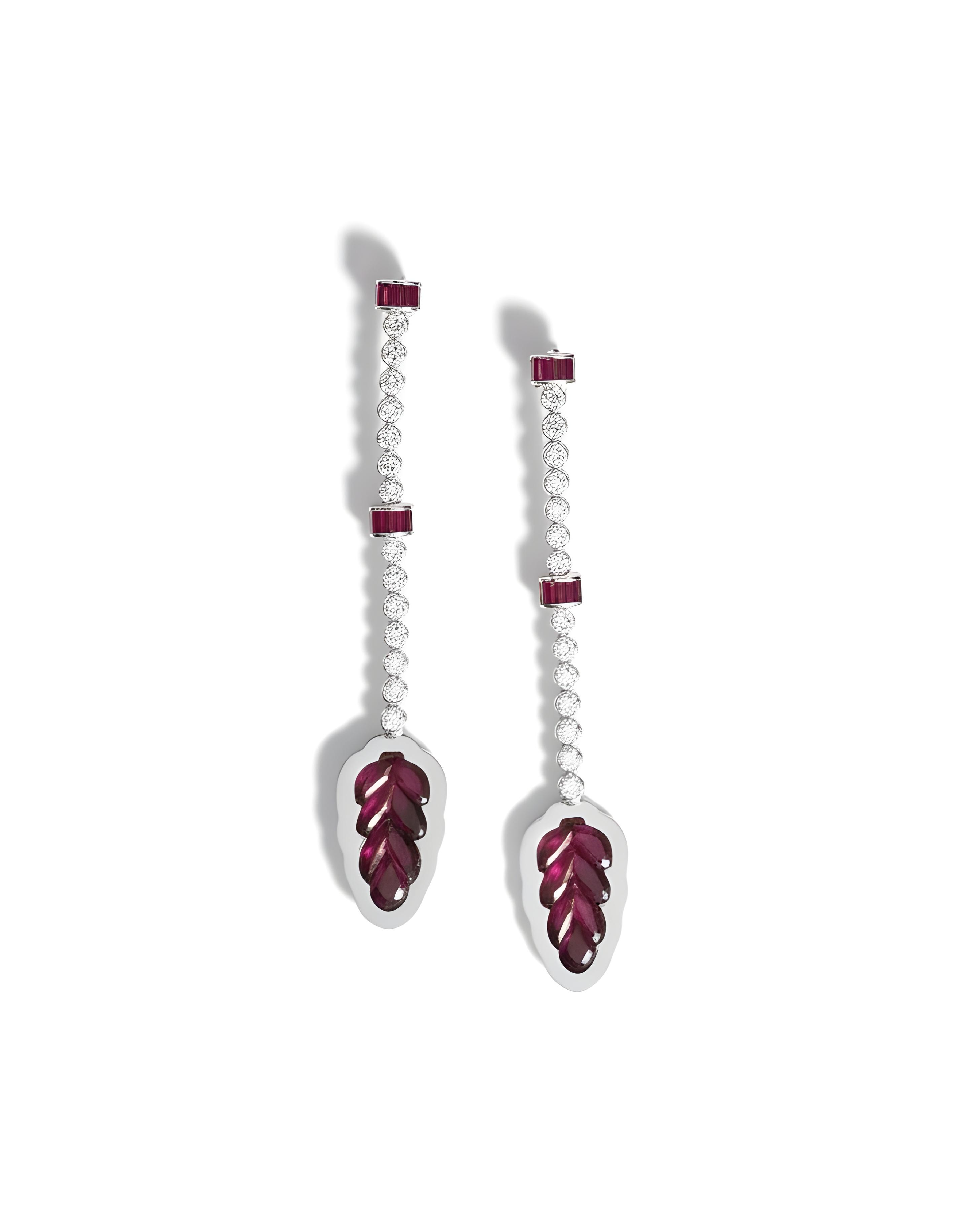 Crimson Lotus Dangling Earrings