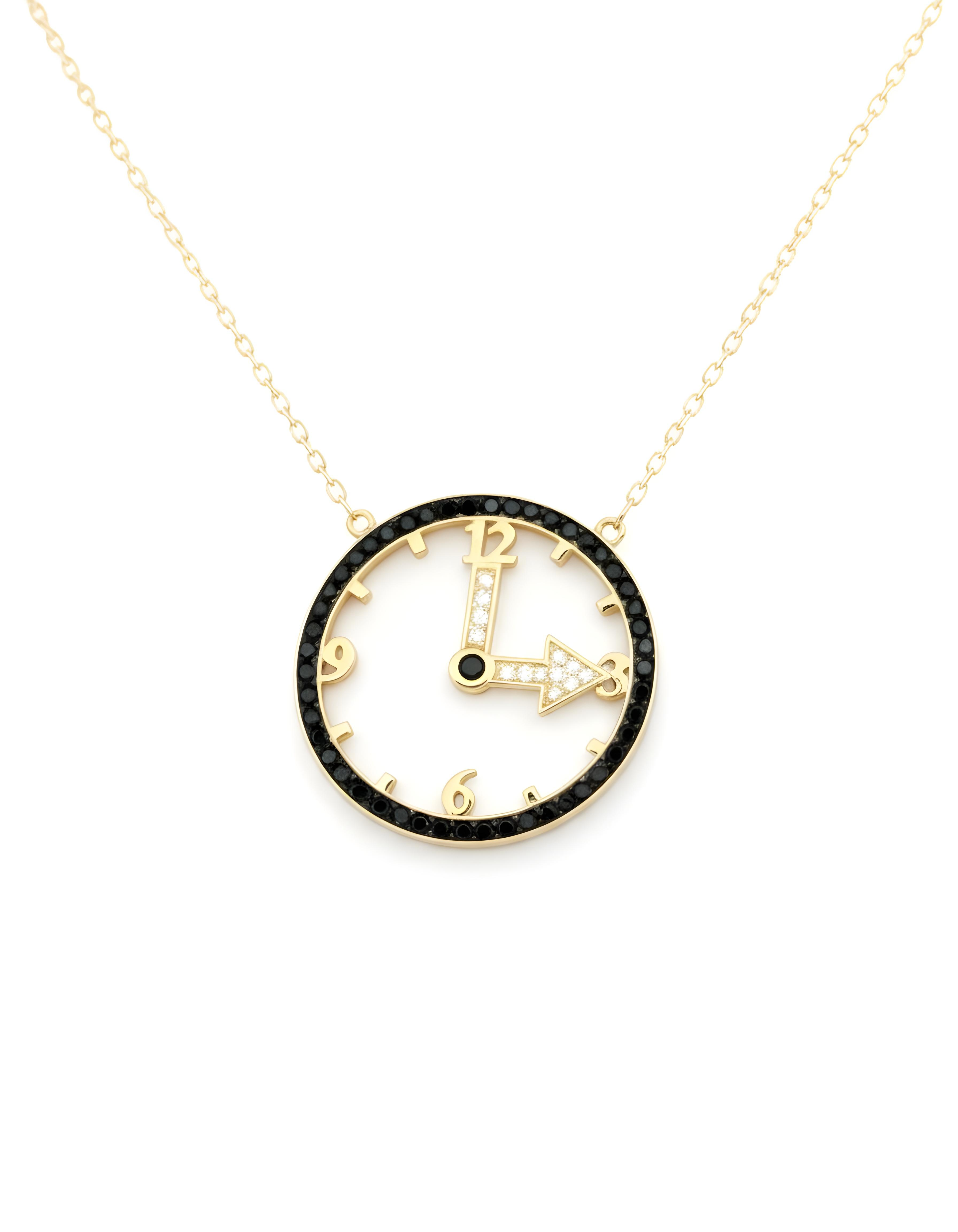 Black Diamond Watch Necklace