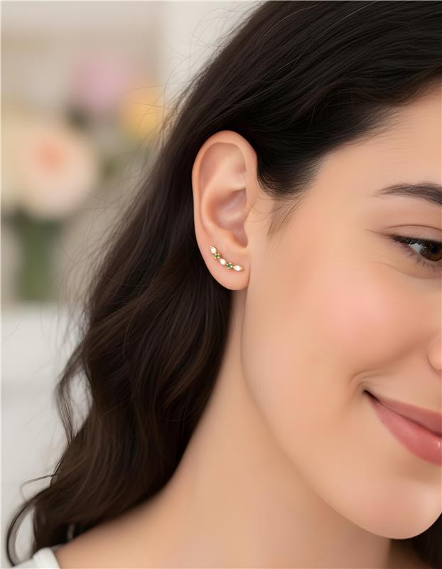 Emerald Marquise Ear Climber