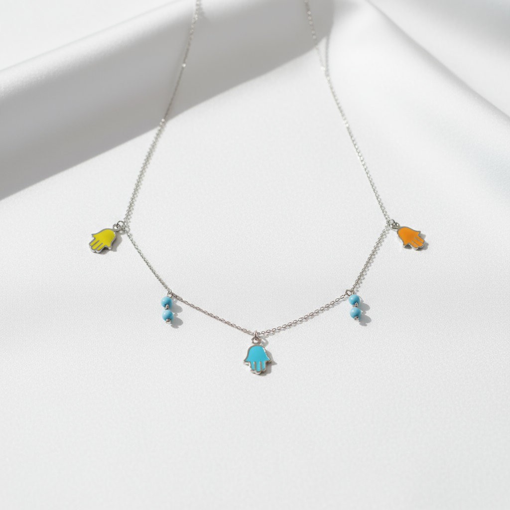 Dancing Hamsa Charms Necklace