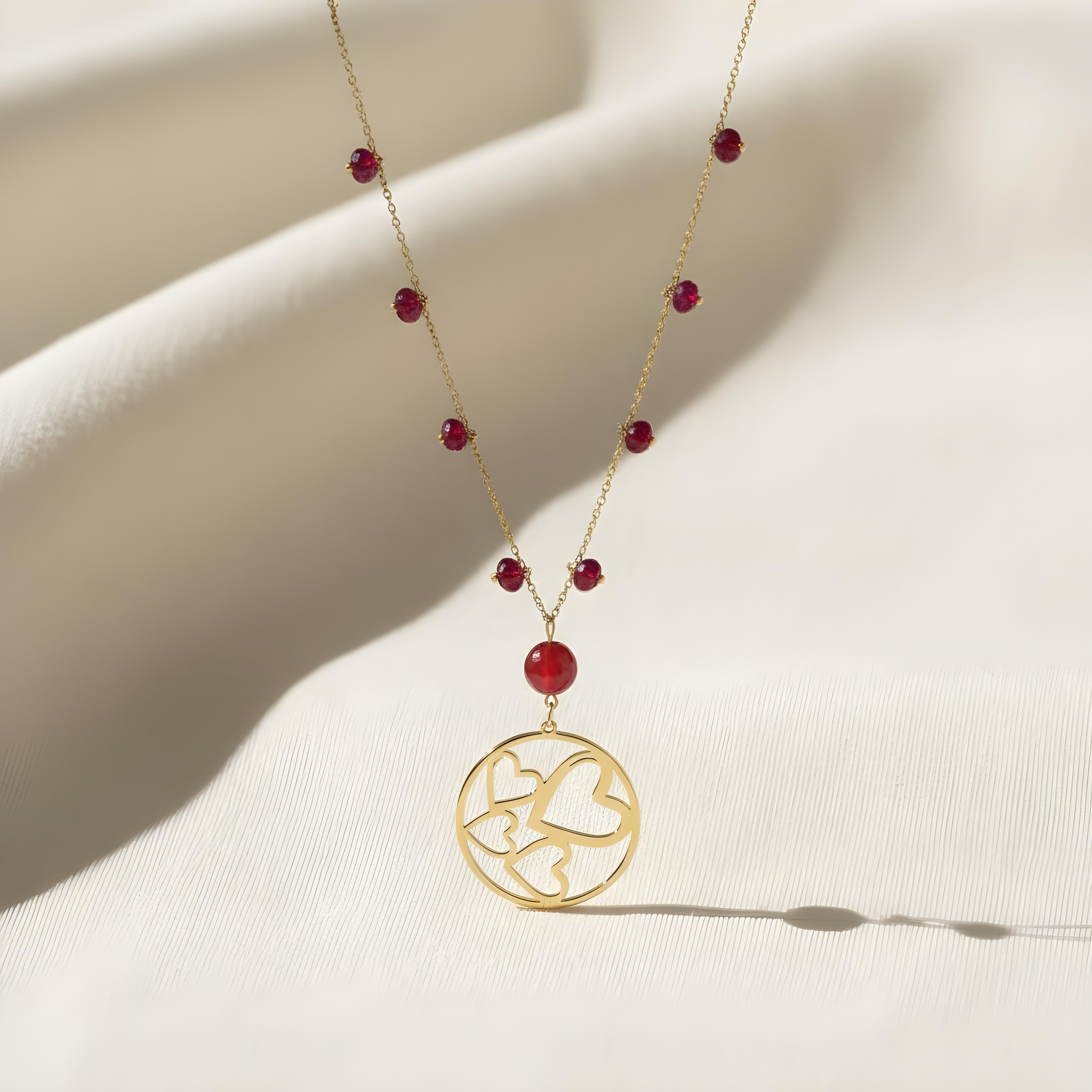 Hearts Coin Lariat Necklace