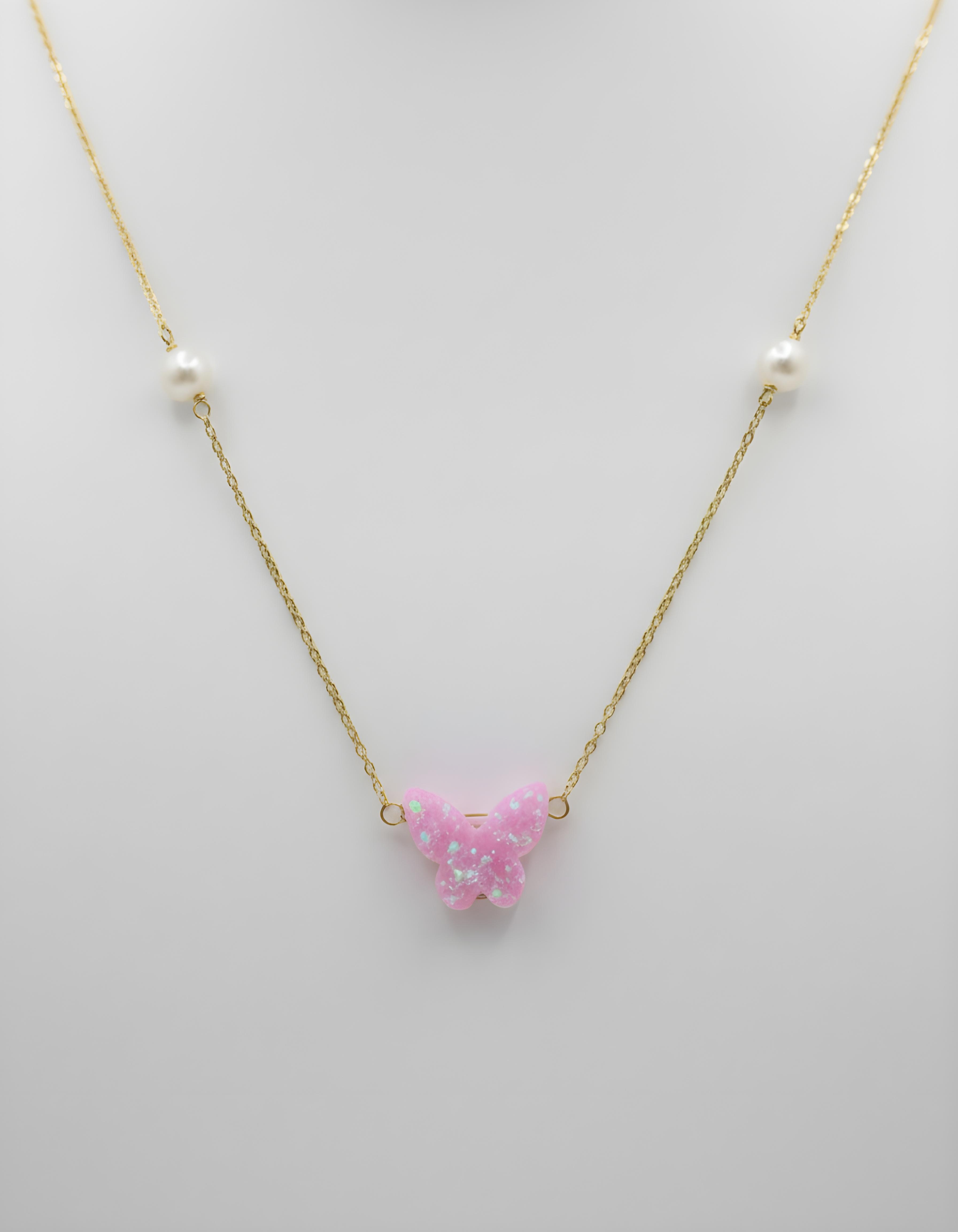 Pearly Butterfly Necklace