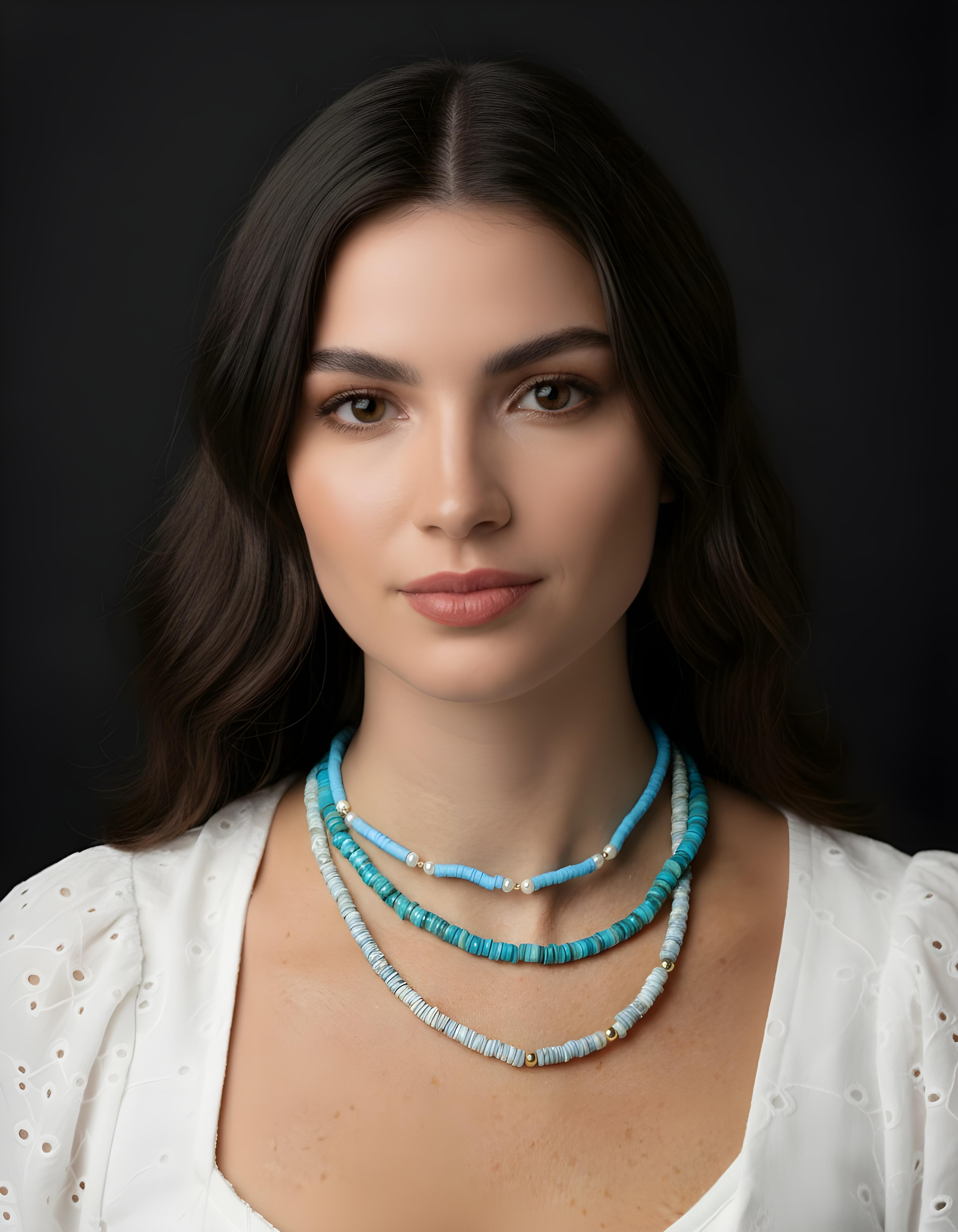 Rondelle Dark Blue Necklace