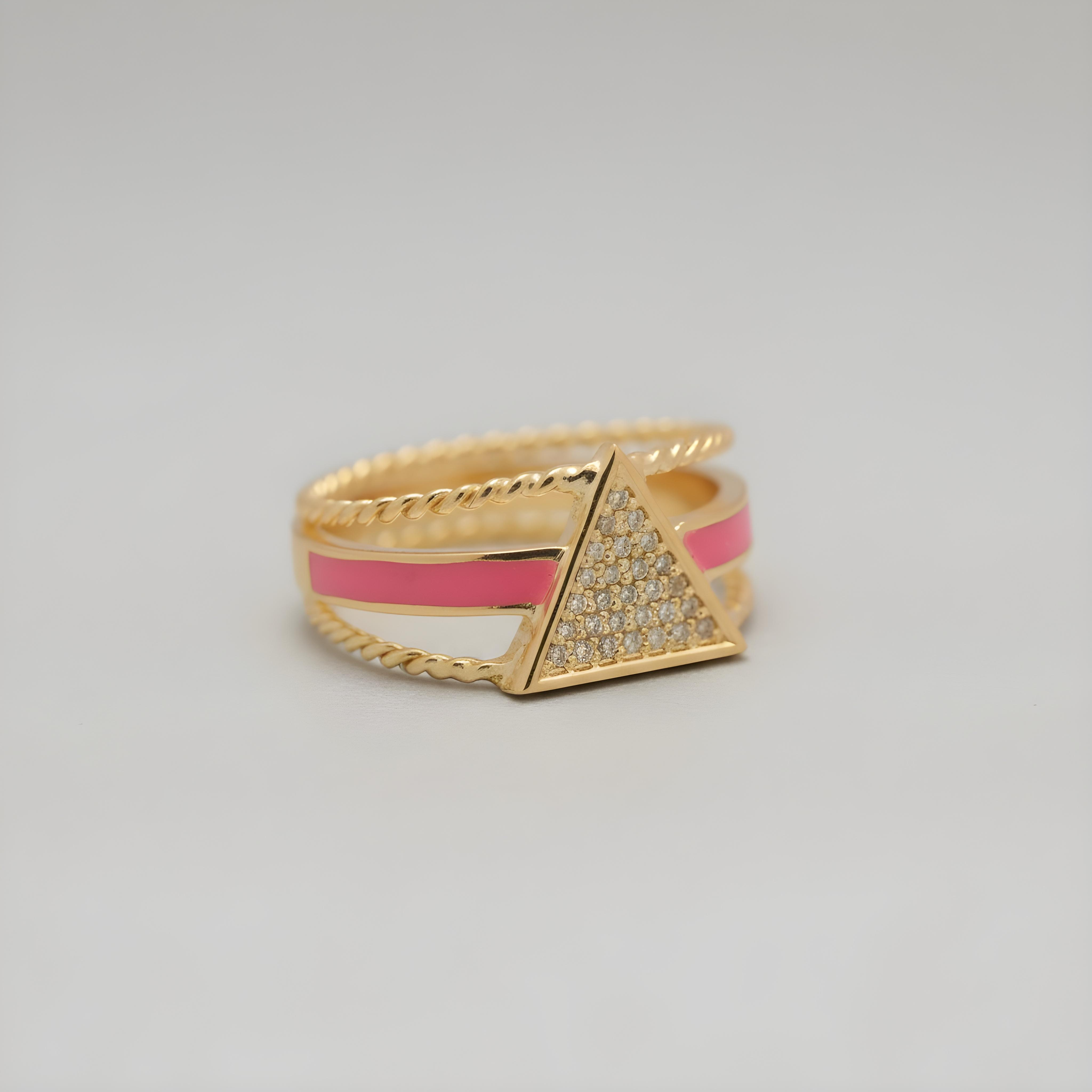 Neon Pyramid Ring