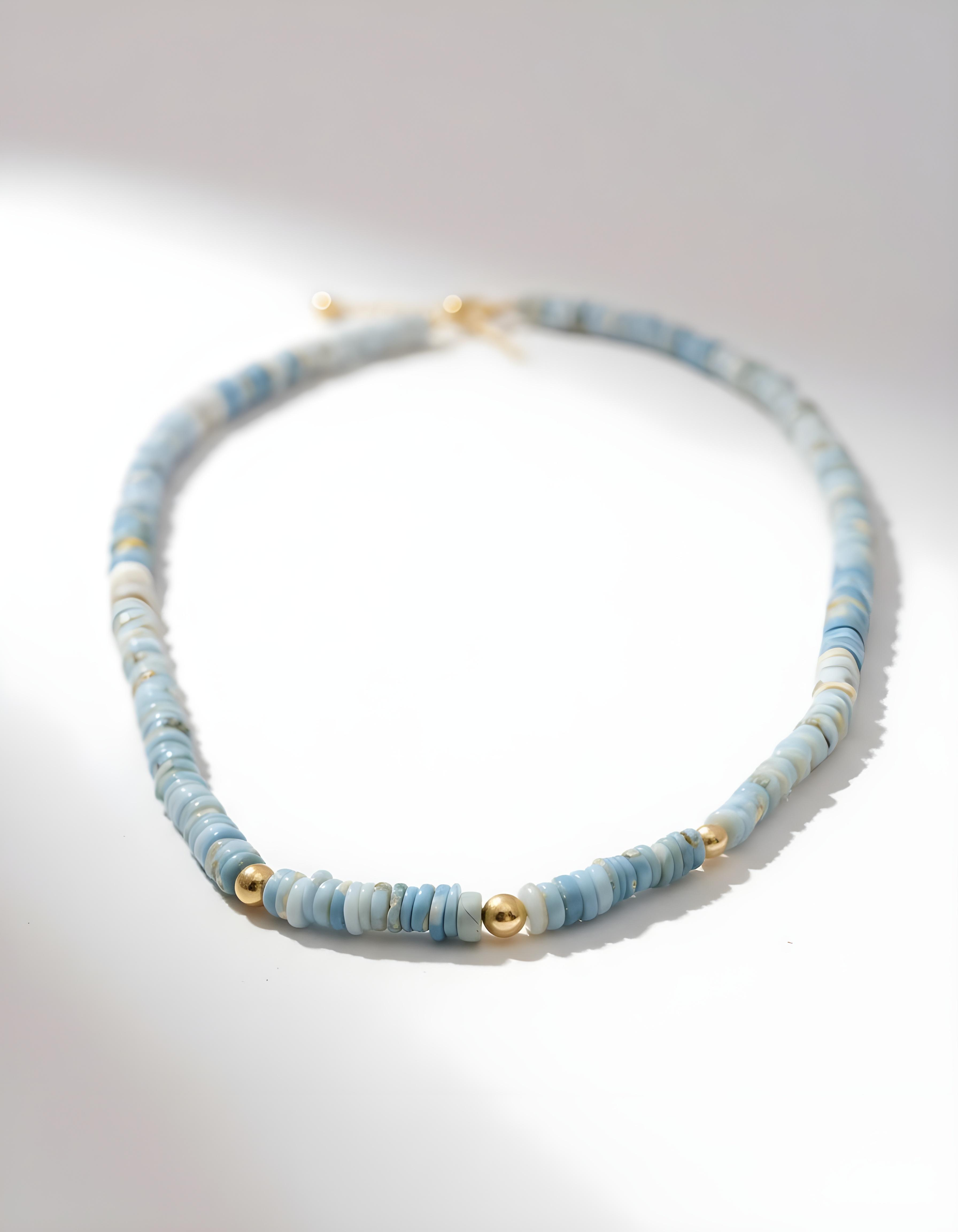Rondelle Sky Blue Necklace