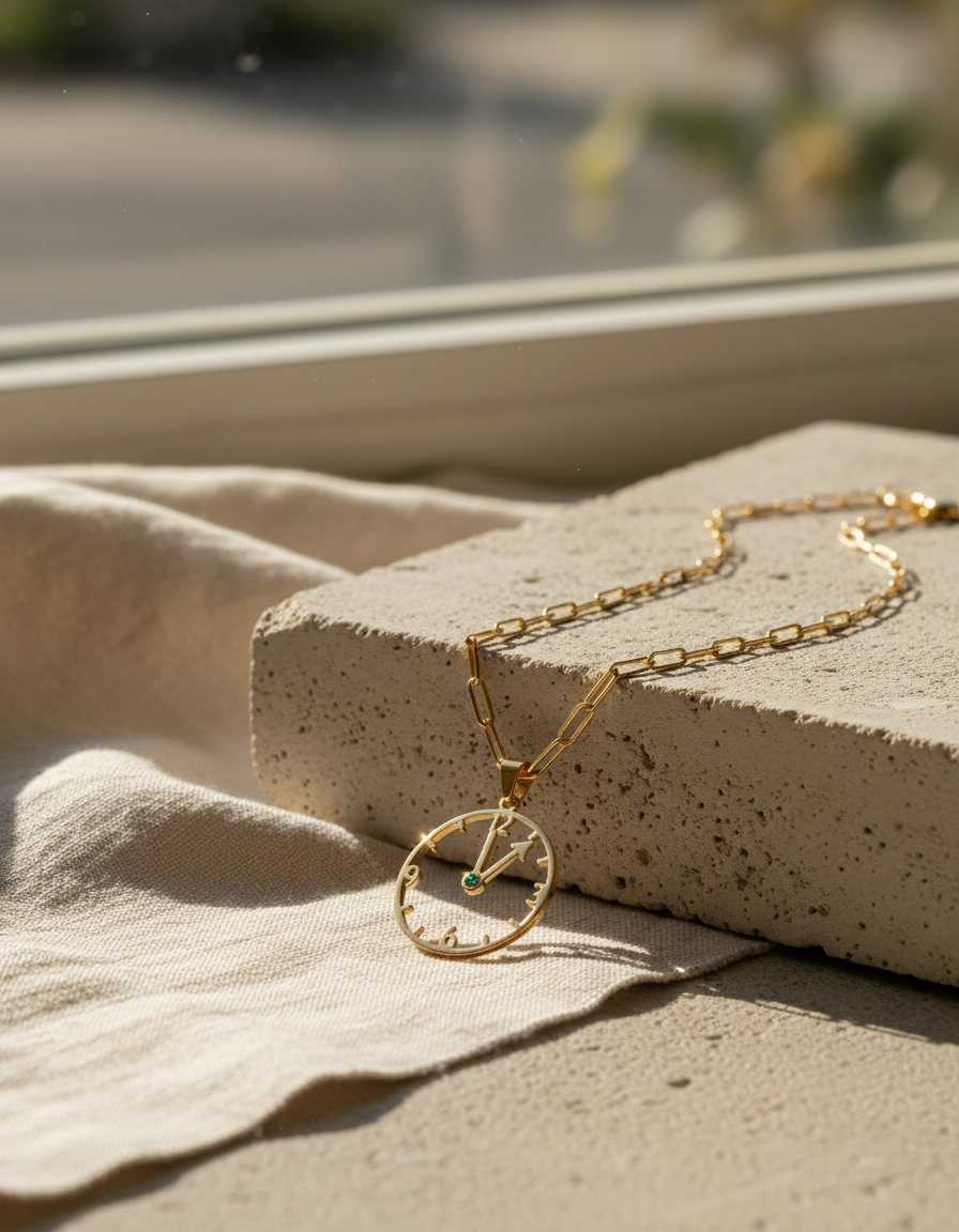 Emerald Watch Necklace