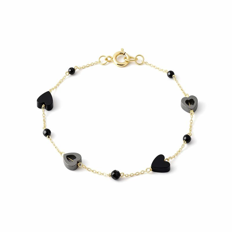 Hematite Heart Bracelet