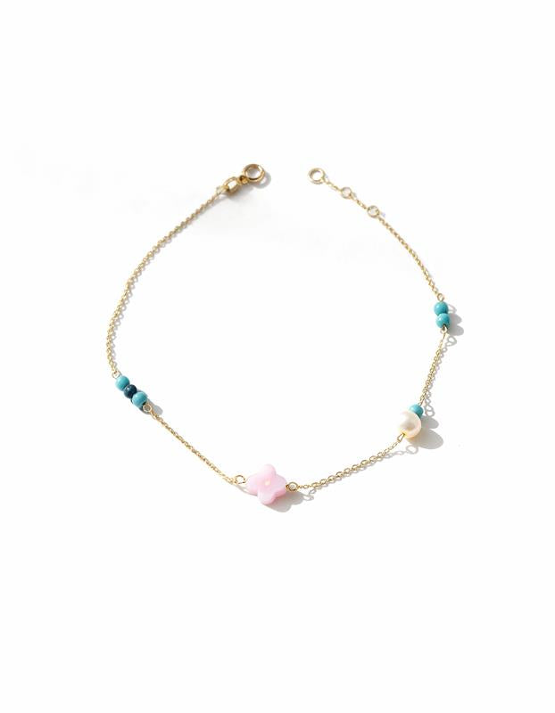 Clover Opal Anklet