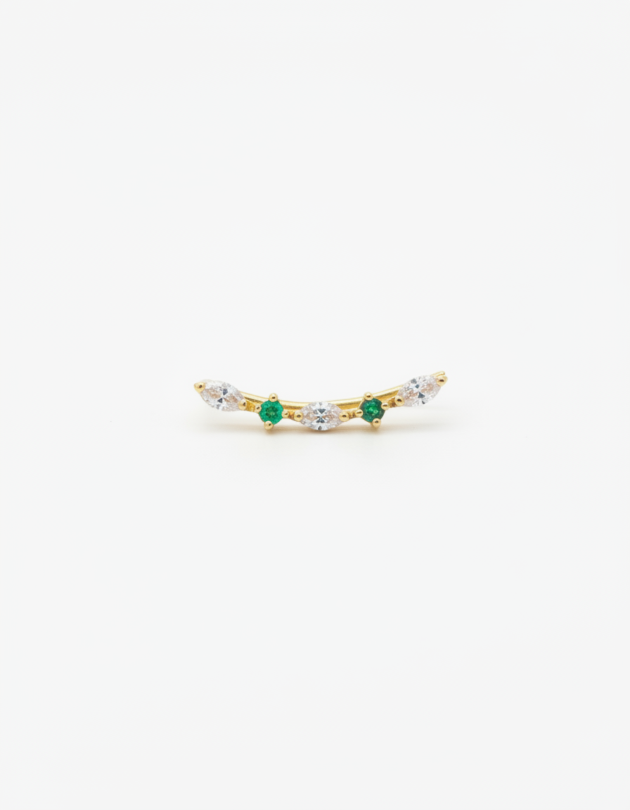 Emerald Marquise Ear Climber