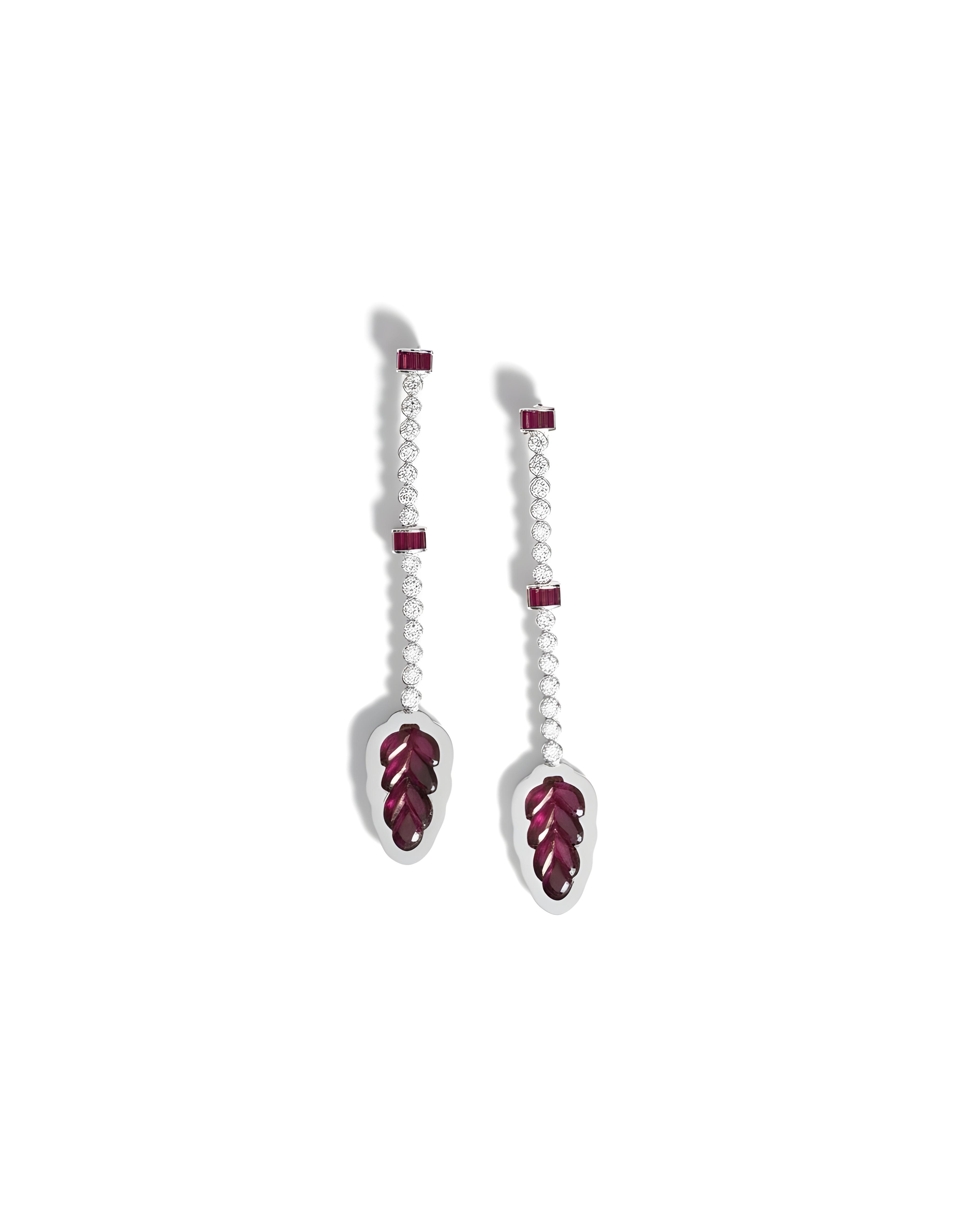 Crimson Lotus Dangling Earrings