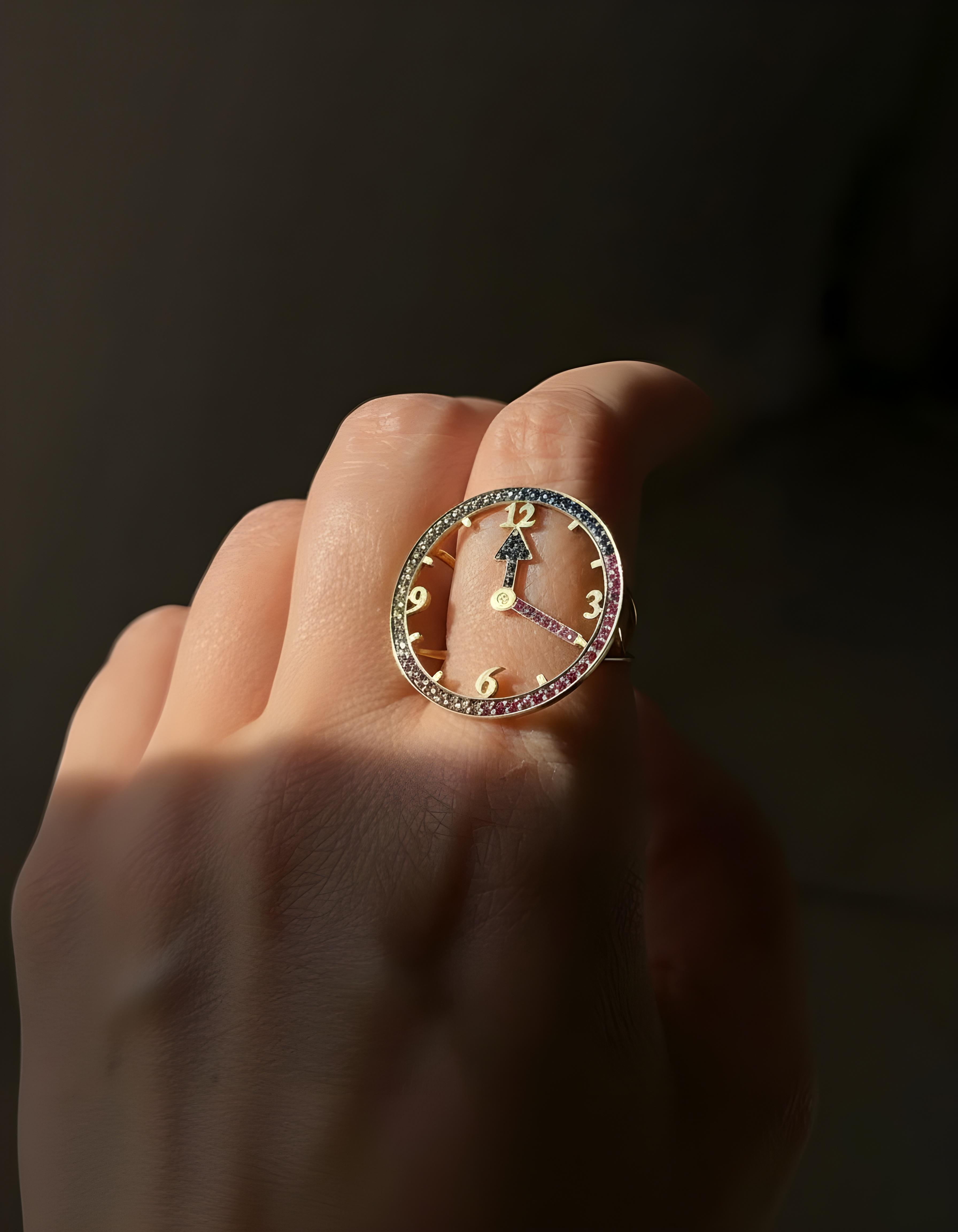 Multicolor Sapphire Watch Ring